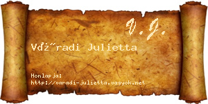 Váradi Julietta névjegykártya